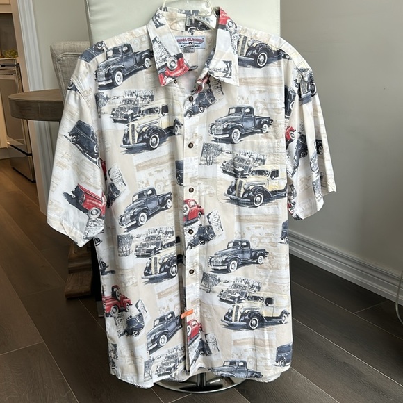 Boca Classics Vintage Cars Cotton Button Down Short Sleeve Shirt Size XL - Picture 8 of 11